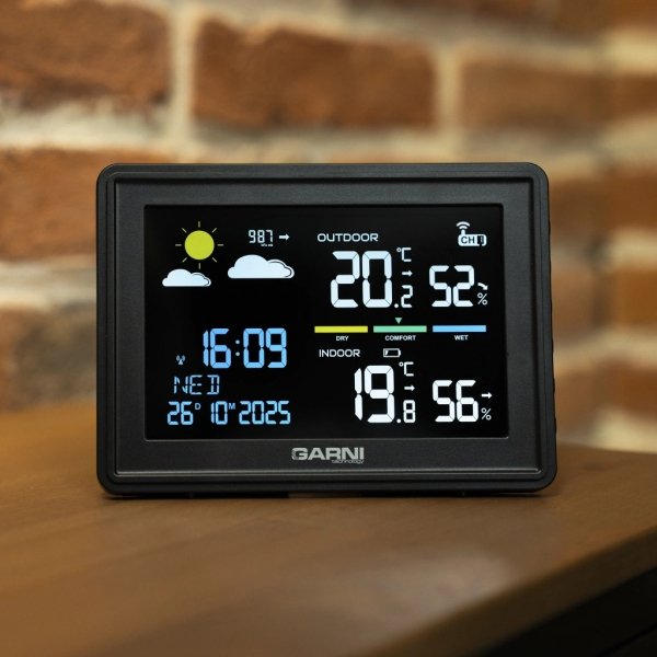 Garni 530 stacja pogody domowa bezprzewodowa z czujnikiem zewnętrznym, DCF