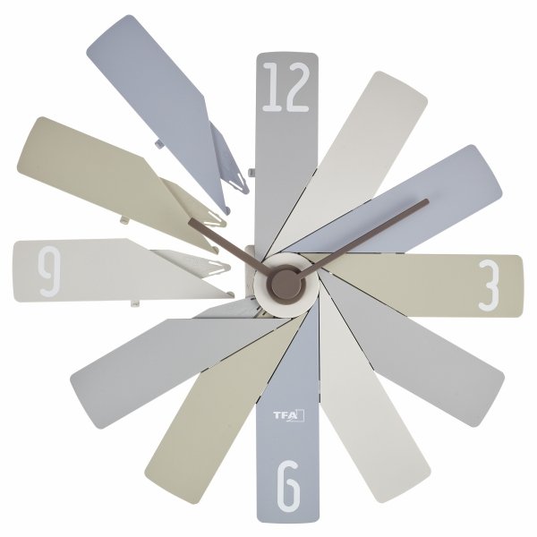  TFA 60.3020.20 zegar ścienny wskazówkowy nowoczesny w pudełku  średnica 40 cm,  wielokolorowy