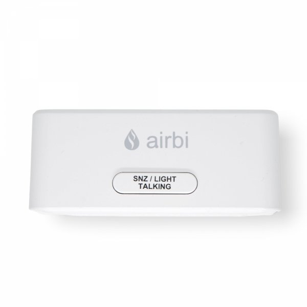 Airbi TALK budzik biurkowy zegar elektroniczny, z powiadomieniem głosowym, biały