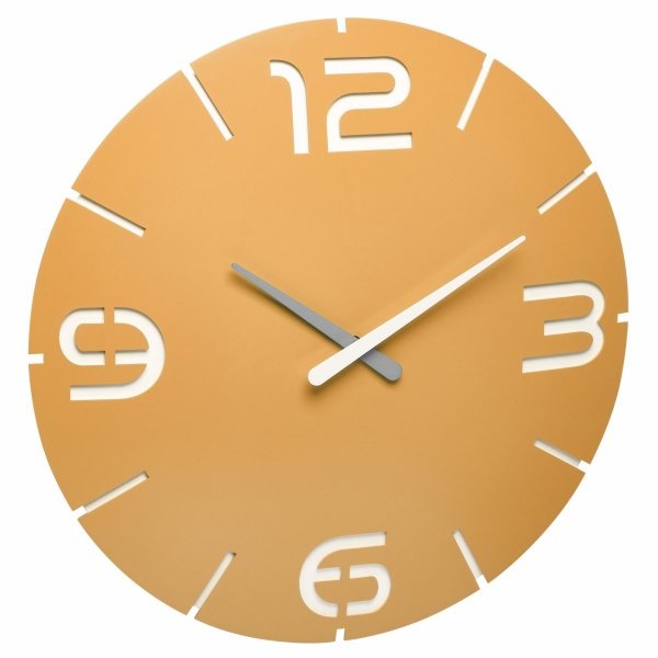 TFA 60.3536.07 zegar ścienny wskazówkowy nowoczesny design pomarańczowy średnica 35 cm