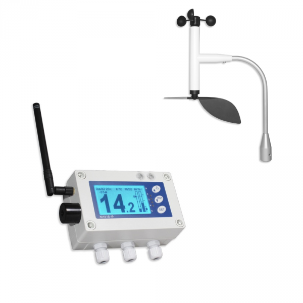 Wiatromierz sygnalizacyjny bezprzewodowy Navis W410 anemometr mechaniczny wyjście przekaźnikowe alarm dźwiękowy i wizualny