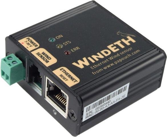 Papouch WindETH wiatromierz internetowy anemometr Modbus TCP, LAN, IP