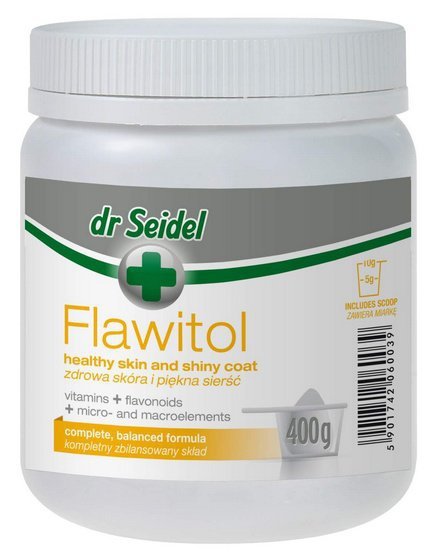 Dr Seidel Flawitol zdrowa skóra i piękna sierść - proszek 400g
