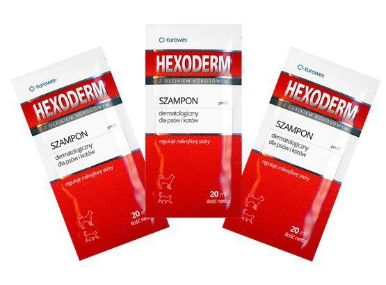 Eurowet Hexoderm - szampon dermatologiczny saszetki 20x20ml