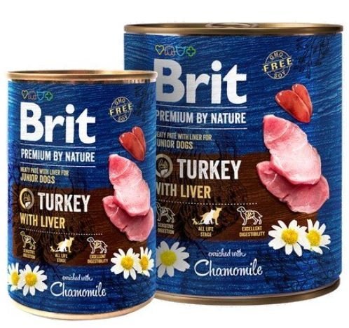 Brit Premium By Nature Turkey &amp; Liver Junior puszka 400g