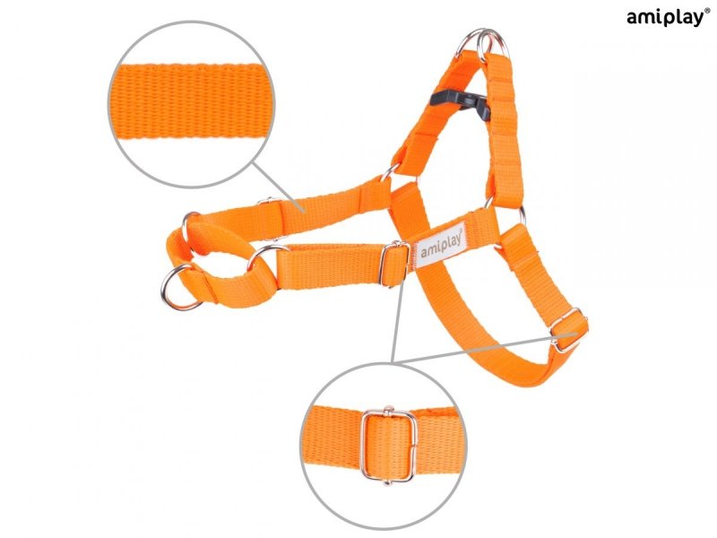 AMI PLAY Samba Szelki Easy Go S 30-40cm pomarańczowe