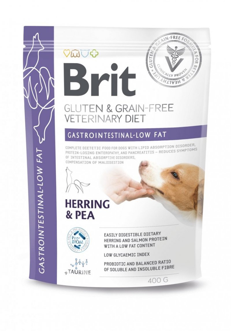 Brit Veterinary Diet Dog Gluten &amp; Grain-free Gastrointestinal Low Fat 400g