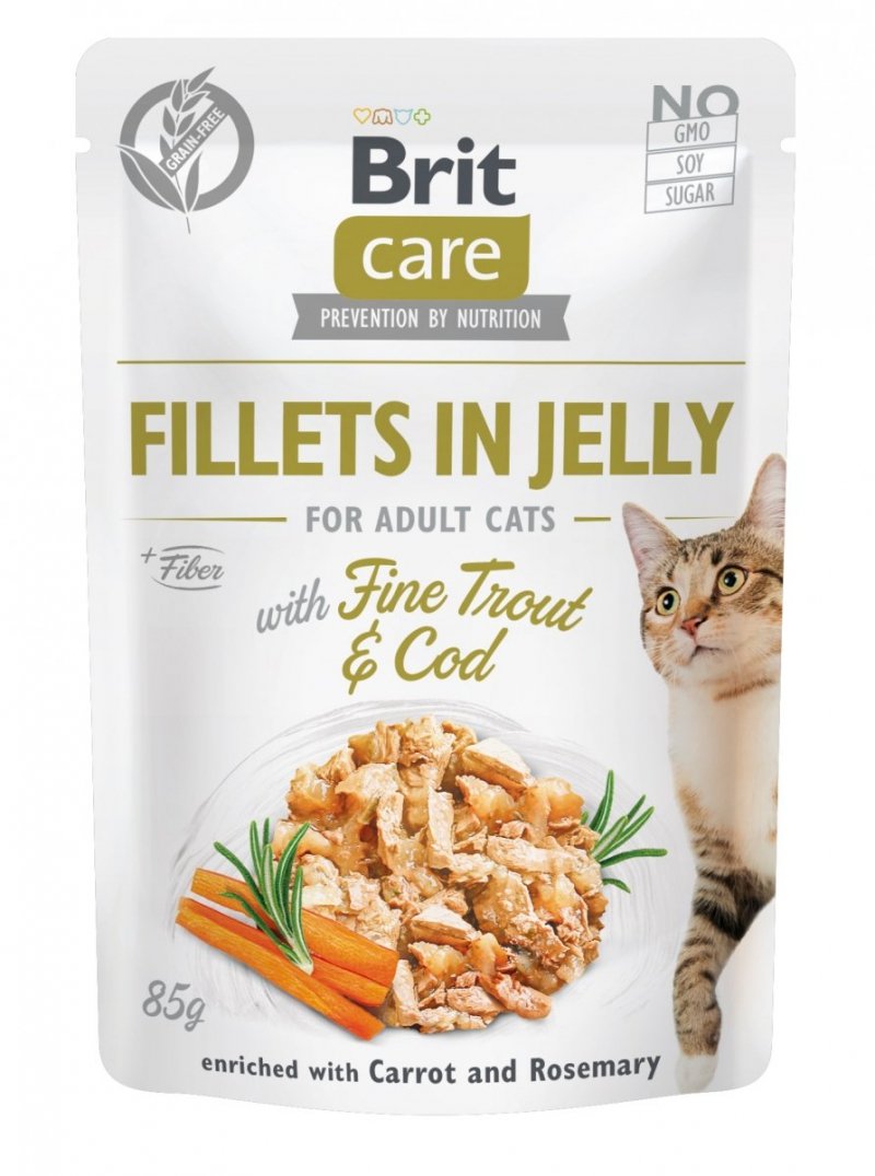 Brit Care Cat Pstrąg i Dorsz filety w galarecie 85g