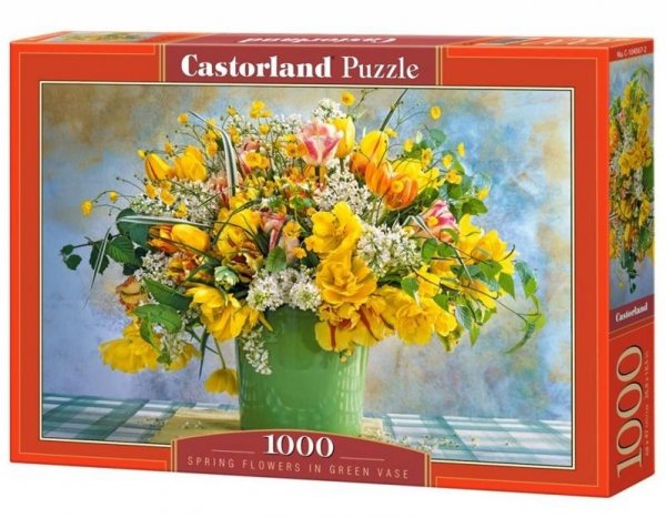 Puzzle 1000 Spring Flowers in Green Vase CASTOR