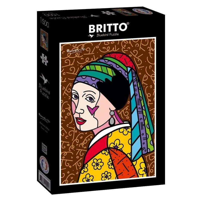 Puzzle 1500 Dziewczyna z perłą, Romero Britto