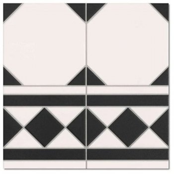 Realonda Oxford Negro Cenefa 33x33