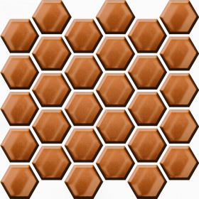 Ceramika Bianca Copper Glass Hexagon Mosaic 25x25,8