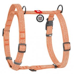 Collar WauDog Re-Cotton Szelki z rączką z regenerowanej bawełny anatomiczne w kształcie litery H, odblaskowe z QR-paszportem, pl