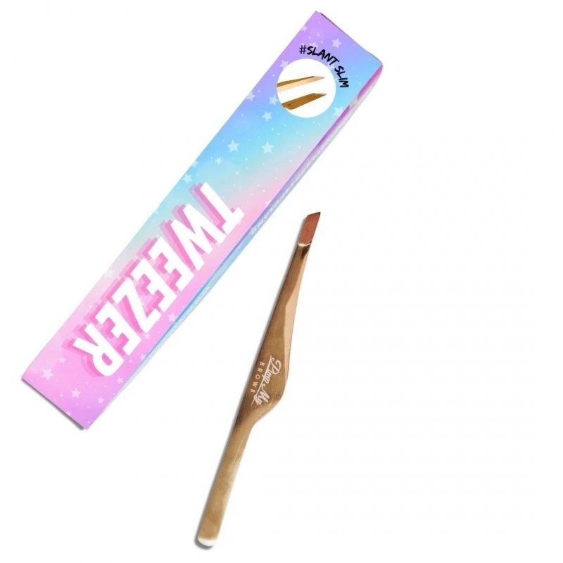 Złota pęseta skośna do regulacji brwi #SLANT SLIM Pimp My Brows