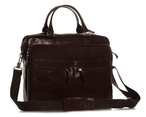 BRĄZOWA TORBA SKÓRZANA NA LAPTOPA SOLOME VERONA