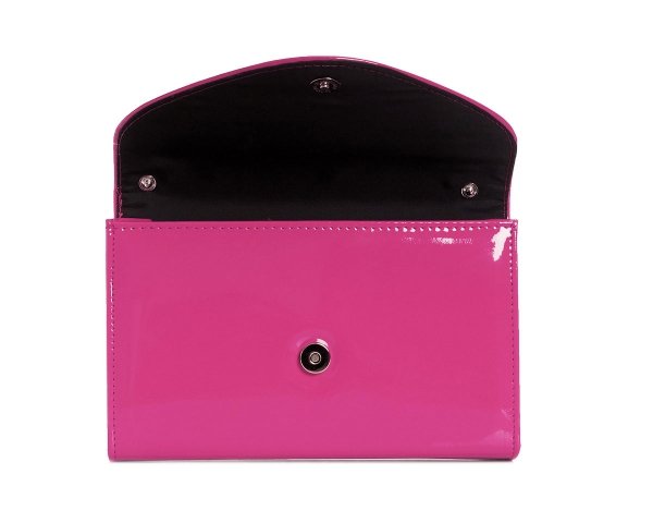 Różowa torebka wizytowa kopertówka Solome S2 lakier wnetrze