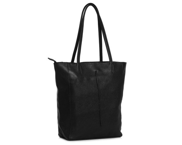 Skórzana torba damska włoska torebka miejska Solome Havana czarna skos