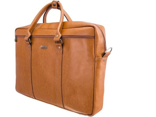 Torba męska na laptopa skórzana Solier SL03 Kilbridge camel skos