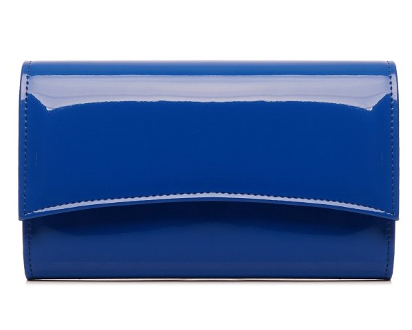 Kobaltowa torebka wizytowa kopertówka Solome S3 lakier przód
