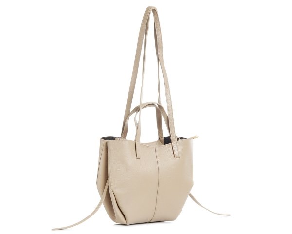 Włoska skórzana torba damska Shopperka Solome Monroe beż krem skos