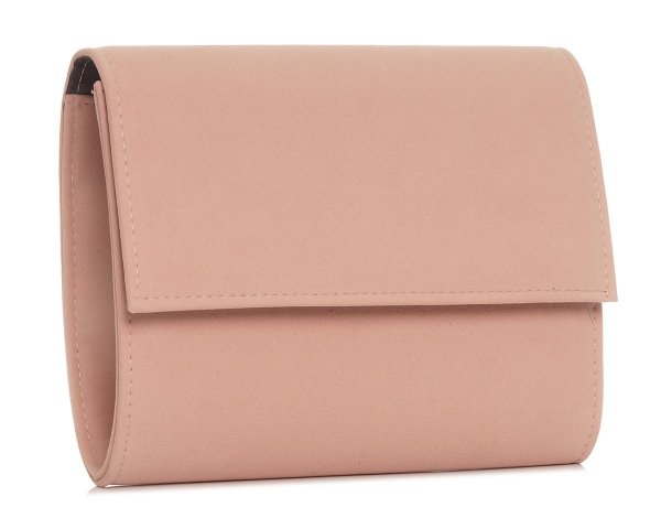 Kopertówka torebka wizytowa Solome M6 zamsz dusty pink skos