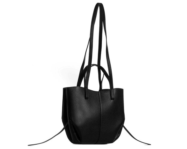 Włoska skórzana torba damska Shopperka Solome Monroe czarna skos