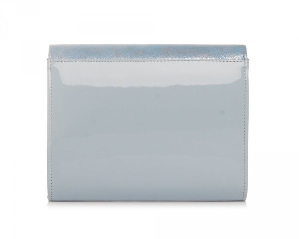 Błękitna torebka wizytowa kopertówka Solome M6 lakier/dubaj tył