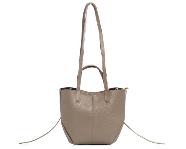 Włoska skórzana torba damska Shopperka Solome Monroe beżowa koniak przód