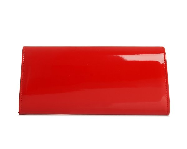 Torebka wizytowa kopertówka Solome L26 czerwony lakier tył