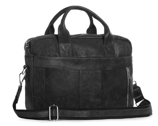 Skórzana męska torba na ramię Solome Oregon szara krek vintage skos