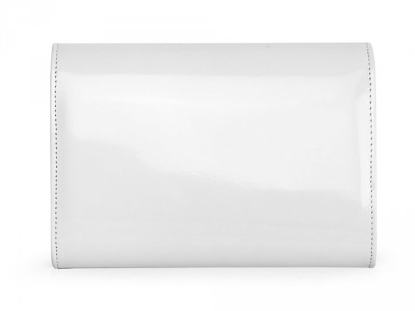 Torebka wizytowa kopertówka Solome M10 biały lakier tył