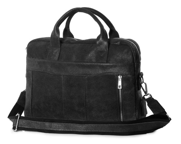 Skórzana męska torba na ramię Solome Oregon szara krek vintage skos 1