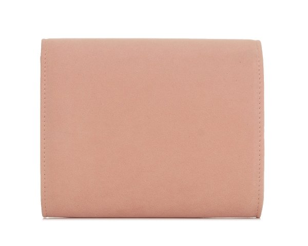 Kopertówka torebka wizytowa Solome M6 zamsz dusty pink tył