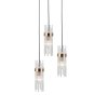 Złota lampa wisząca szklane klosze sople nad stół salonowa TARASO ITALUX PND-40760-3-BK-HBR