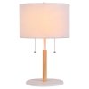 Klasyczna Lampka Stołowa Biała Drewniane Elementy FOGO LP-0304/2T WH LIGHT PRESTIGE