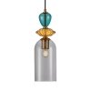 Designerska Lampa Wisząca Szklana Dymiony Klosz BUSCO PND-30263-1C-BRO-SG ITALUX
