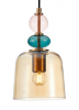 Designerska Lampa Wisząca Szklana Bursztynowy Klosz NAMOS PND-27092A-MC-BRO ITALUX