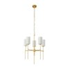 Lampa wisząca metalowa złota 5-płomienna elegancka klasyczna minimalistyczna tkaninowy biały abażur DARLING ST-9501-5 GOLD Step Into Design