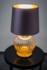 Lampa stołowa lampka nocna nowoczesna elegancka szklana kula miodowy lister śliwkowy abażur satyna HAMILTON 8537 Argon