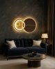 Nowoczesny designerski kinkiet ścienny złoty LED okręgi dekoracyjny podświetlający ścianę MOONS MSE1501100515 MOOSEE King Home