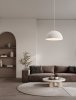 Nowoczesna biała lampa wisząca półokrągły klosz minimalistyczna uniwersalna skandynawska  NAVIRTA LE45339 Luces Exclusivas