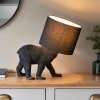 Designerska Lampka Stołowa Abażurowa Czarny Misiek BARACK 106787 ENDON