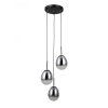 Czarna lampa wisząca szkło dymione potrójna Meolo Italux PND-40825-3-BK jadalniana nad stół 