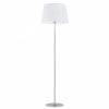 Szykowna minimalistyczna chromowana lampa stojąca podłogowa z białym tkaninowym plisowanym abażurem 175cm ASTI 3849 Argon