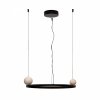  Nowoczesna lampa wisząca LED okrąg ring czarna kule z kamienia naturalnego designerska SOLARIS  P0613 Maxlight 