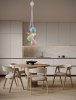 Lampa wisząca 6 źródeł światła szklane okrągłe klosze nowoczesna designerska wielokolorowa możliwość ściemniania LOREVIO LE45259 Luces Exclusivas