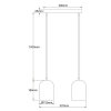 Prosta elegancka lampa wisząca czarno złota metalowa loftowa minimalistyczna NILO LP-0110/2L GD LIGHT PRESTIGE