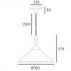 Minimalistyczna złota lampa wisząca ASHFORD P01524AU Cosmo Light