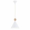 Lampa wisząca stożek ze stali lakierowanej z drewnianym dekorem skandynawska nowoczesna minimalistyczna KEGEL 8629 Argon