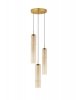 Minimalistyczna lampa wisząca potrójna LED szklana tuba kolor złoty uniwersalna klasyczna SARTANO LE45167 Luces Exclusivas